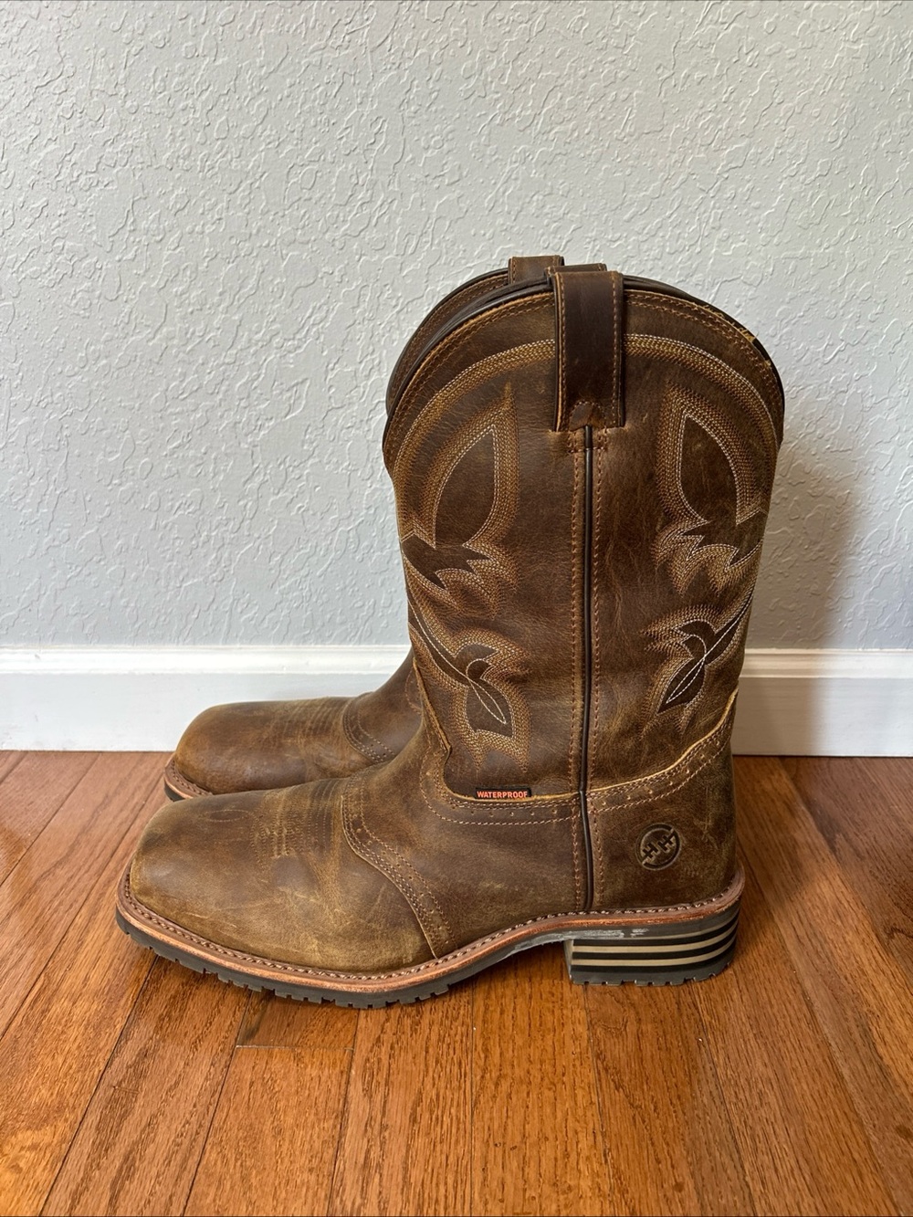 Double H Jeyden Leather Safety Toe Western Work Boots DH5124 Men’s Size 12 Brown